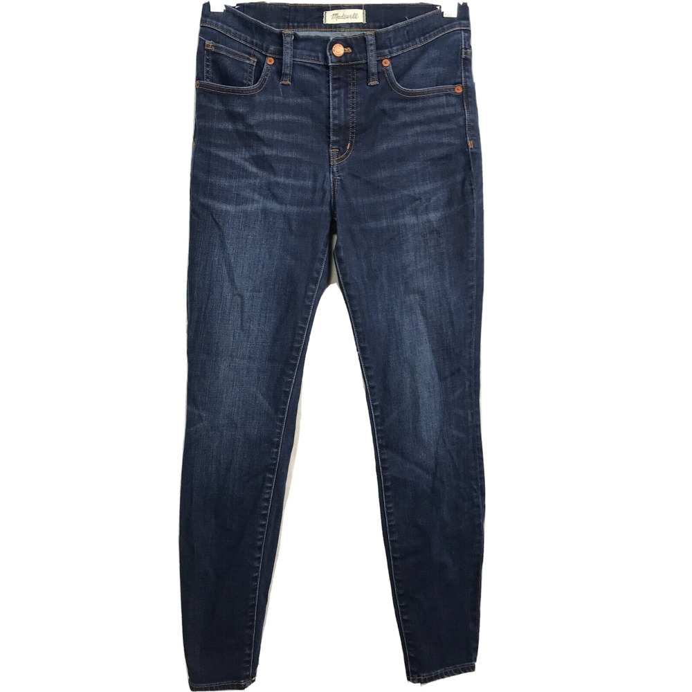 Madewell Jeans Womens Sz 28 Blue Denim 9 Inch High Rise Skinny Stretch 5 Pocket - Picture 1 of 11